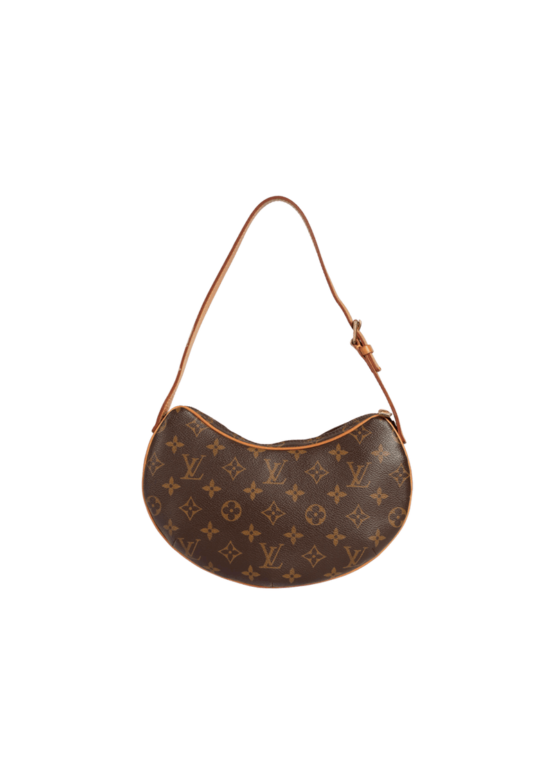 LOUIS VUITTON Croissant PM Monogram Canvas Shoulder Bag Brown