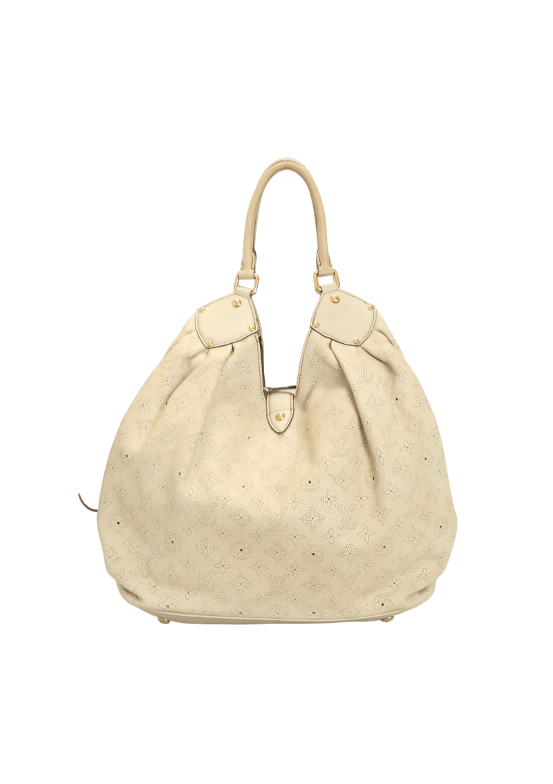 LOUIS VUITTON Mahina XL Monogram Leather Hobo Bag White