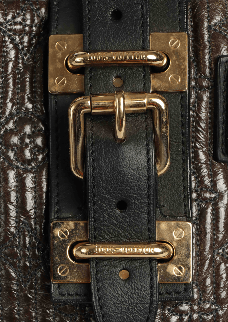 Louis Vuitton Dark Brown Monogram Patent Leather Motard Biker Bag