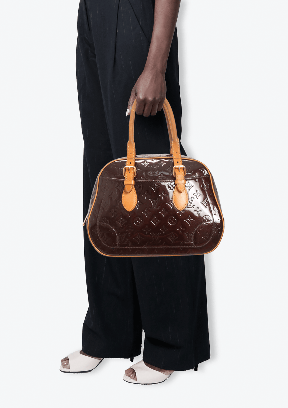 BOLSA LOUIS VUITTON MONOGRAM VERNIS SUMMIT DRIVE VINHO ORIGINAL