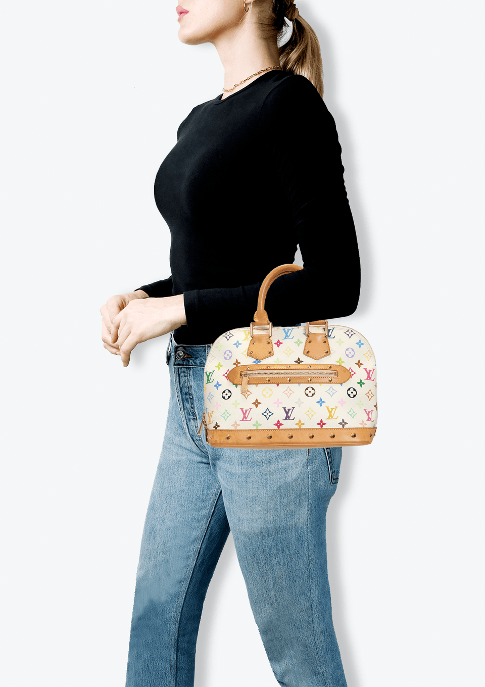 BOLSA LOUIS VUITTON MULTICOLORE ALMA PM BRANCA ORIGINAL – Gringa