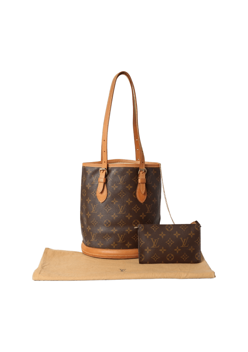 VINTAGE MONOGRAM PETIT BUCKET W/  ACCESSORIES POCHETTE