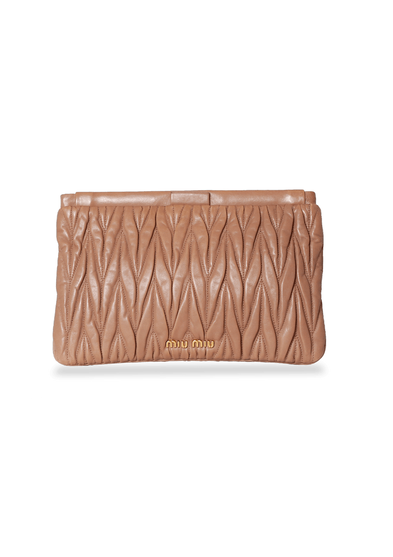 MATELASSE LEATHER CLUTCH