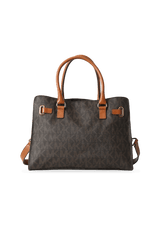 BELTED LOGO LEATHER SATCHEL