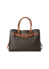 BELTED LOGO LEATHER SATCHEL