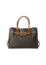 BELTED LOGO LEATHER SATCHEL