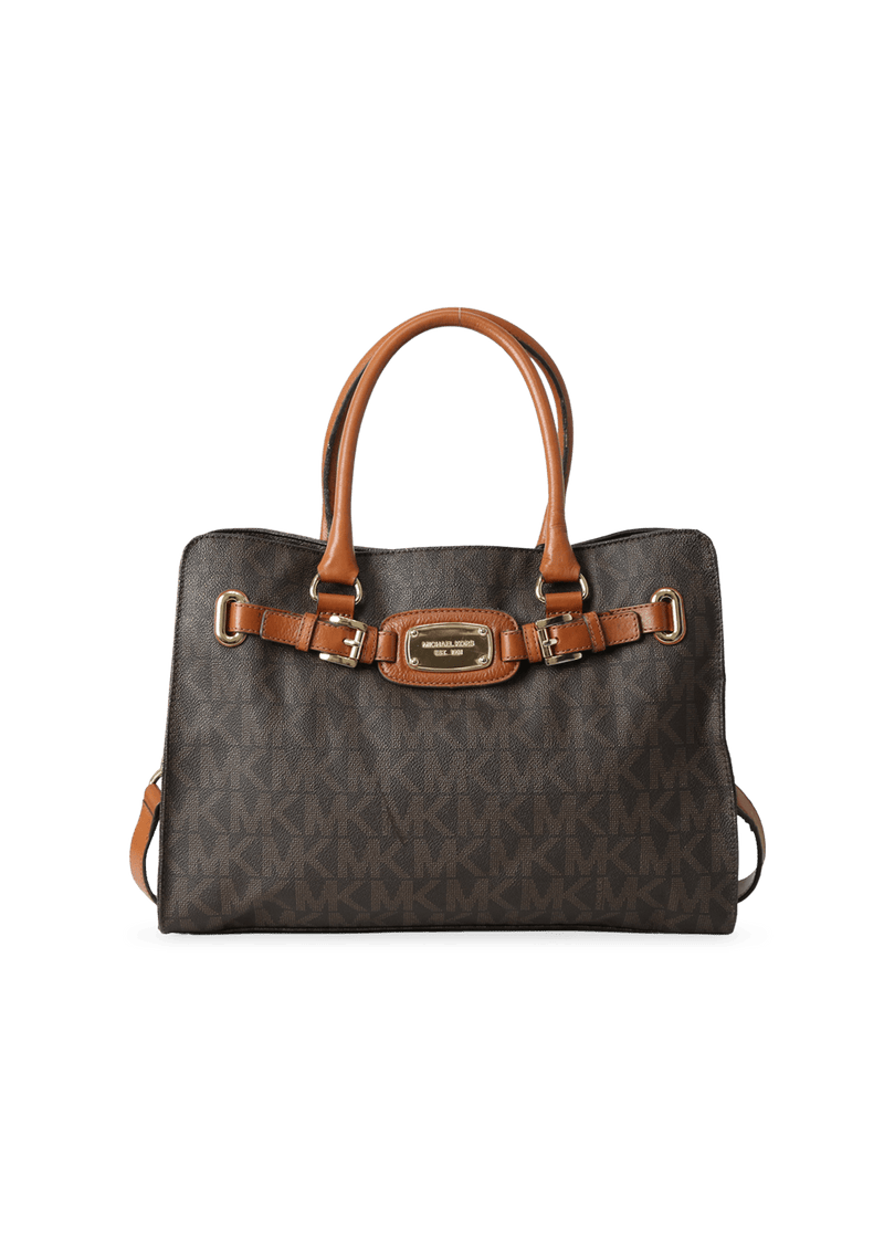 BELTED LOGO LEATHER SATCHEL