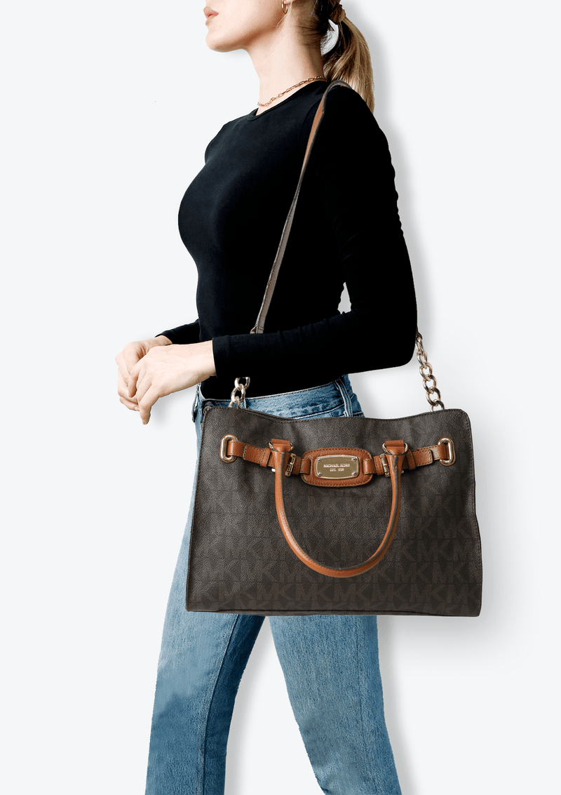 BELTED LOGO LEATHER SATCHEL