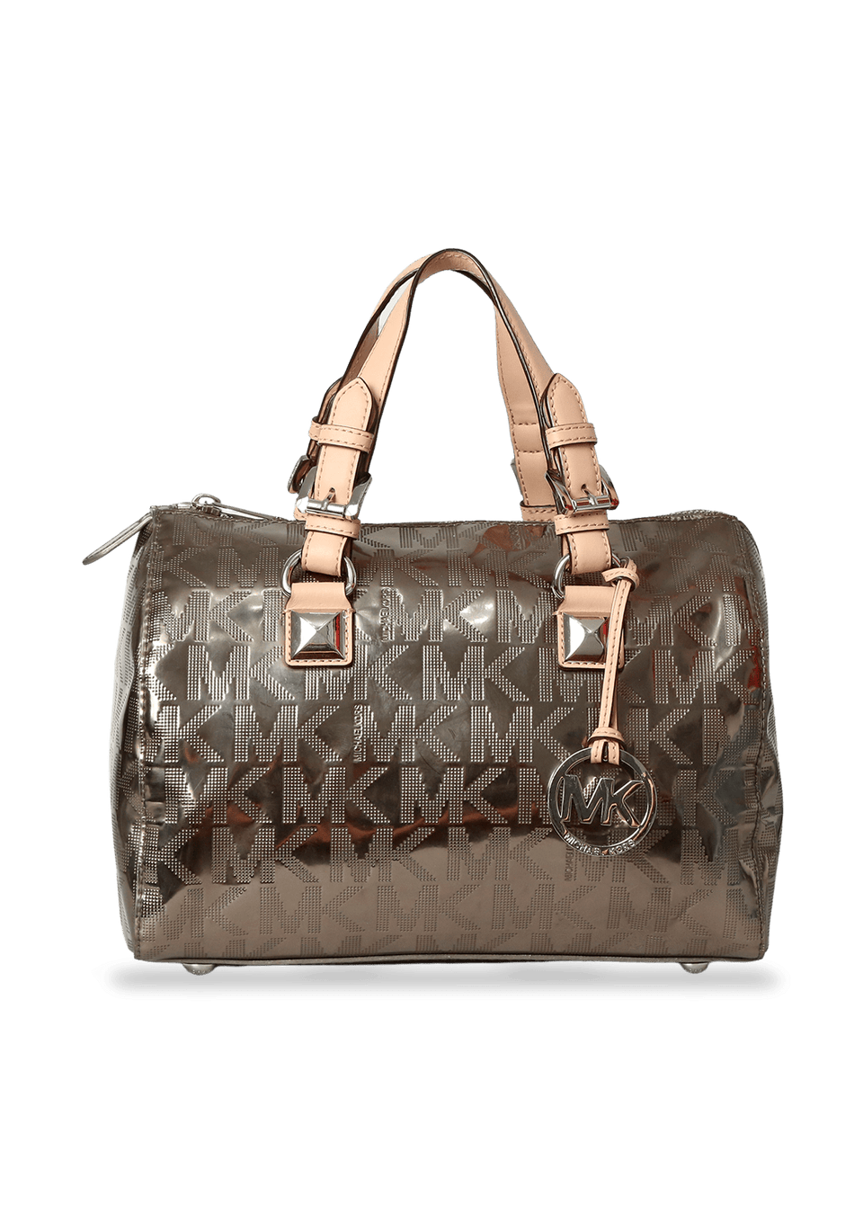 BOLSA MICHAEL KORS SIGNATURE GRAYSON BOSTON BAG PRATEADA