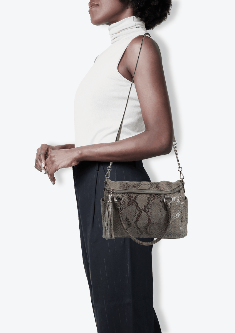 Michael kors discount snakeskin satchel