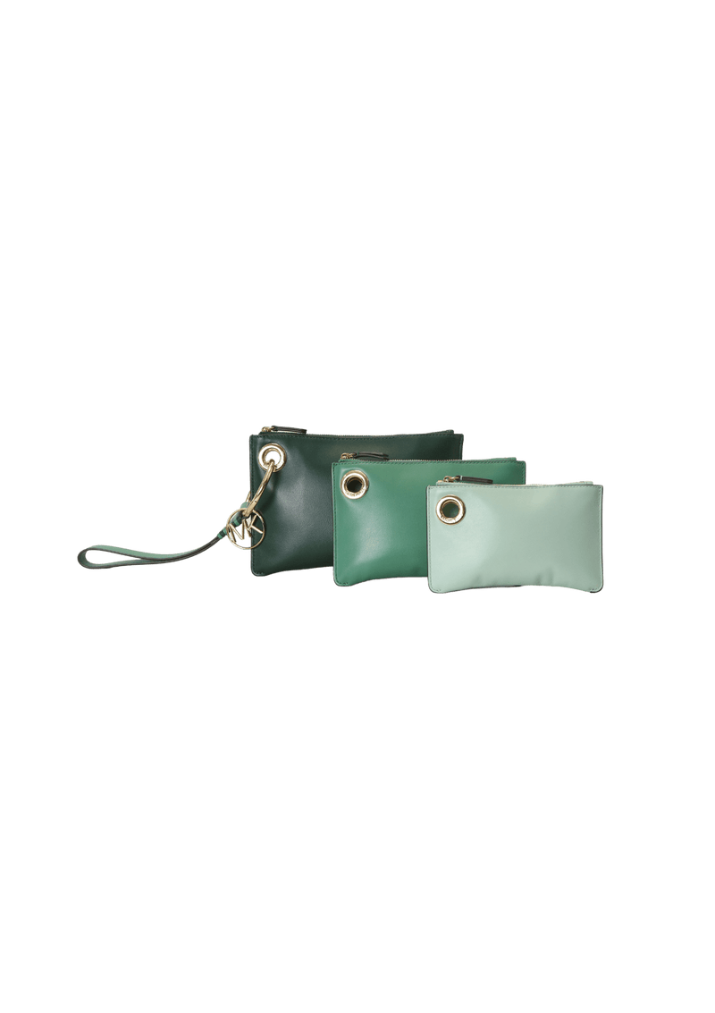 Michael kors tri color leather pouch trio deals
