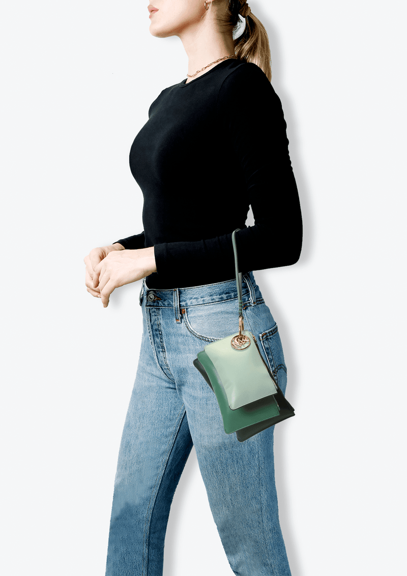 Michael kors leather hotsell pouch trio