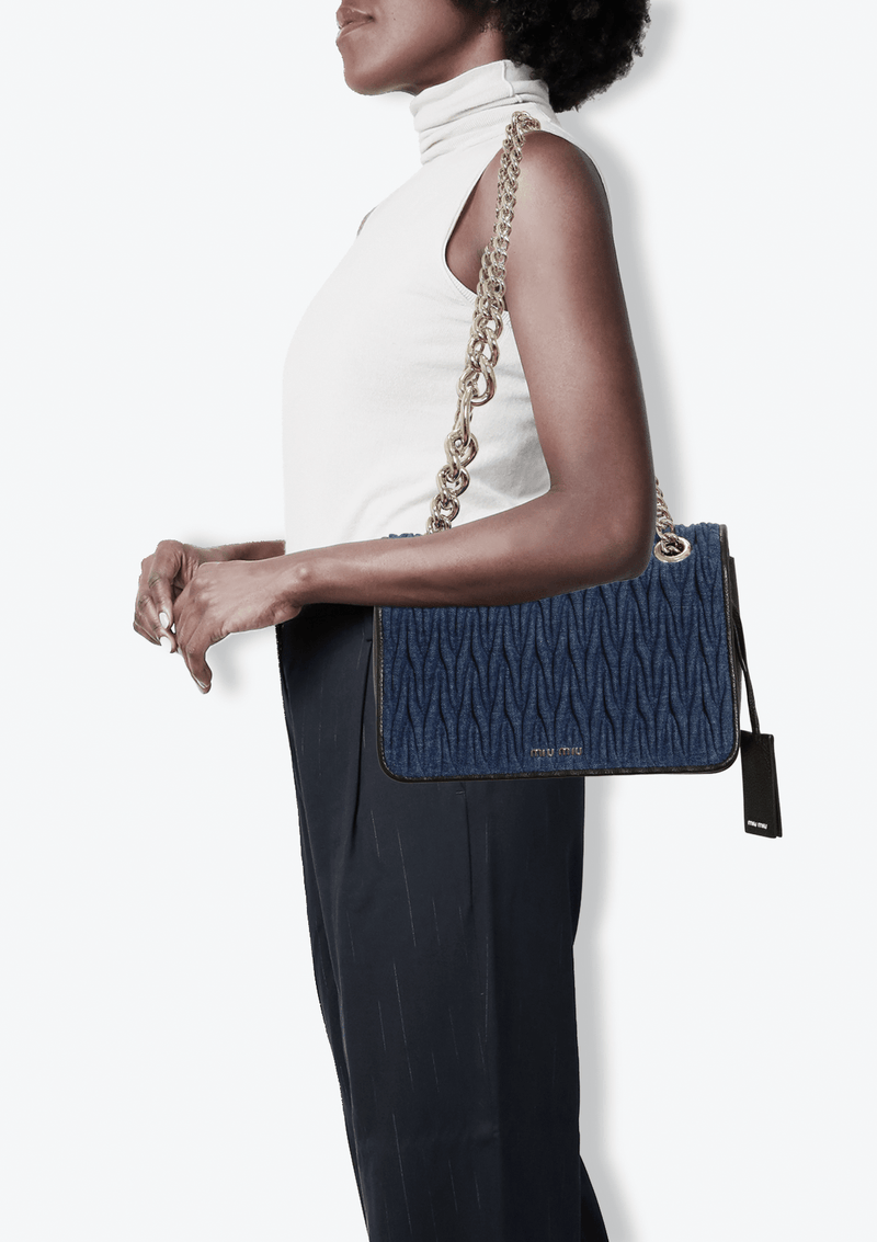 DENIM MATELASSE CLUB BAG