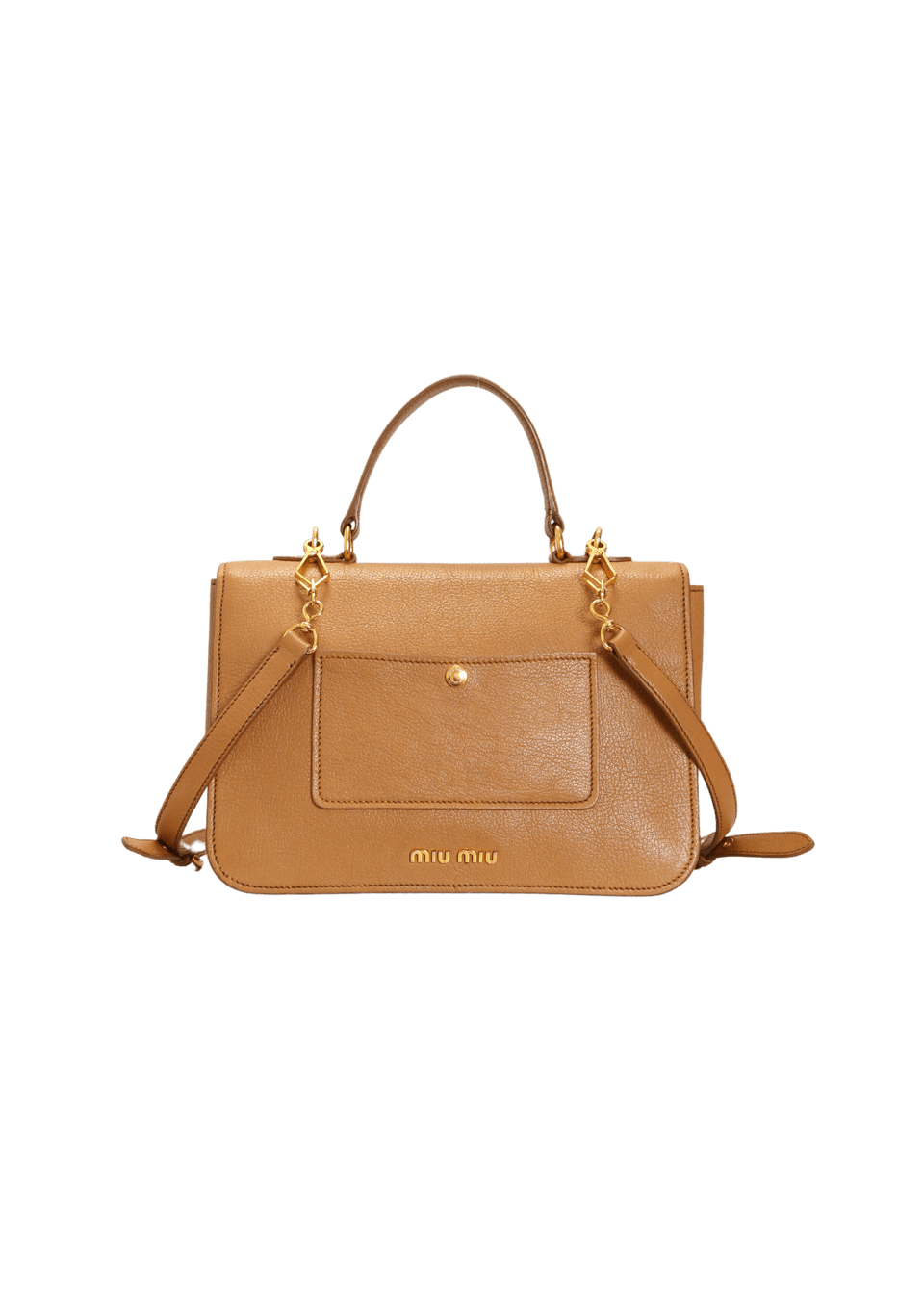 BOLSA MIU MIU MADRAS TOP HANDLE BAG CARAMELO ORIGINAL – Gringa