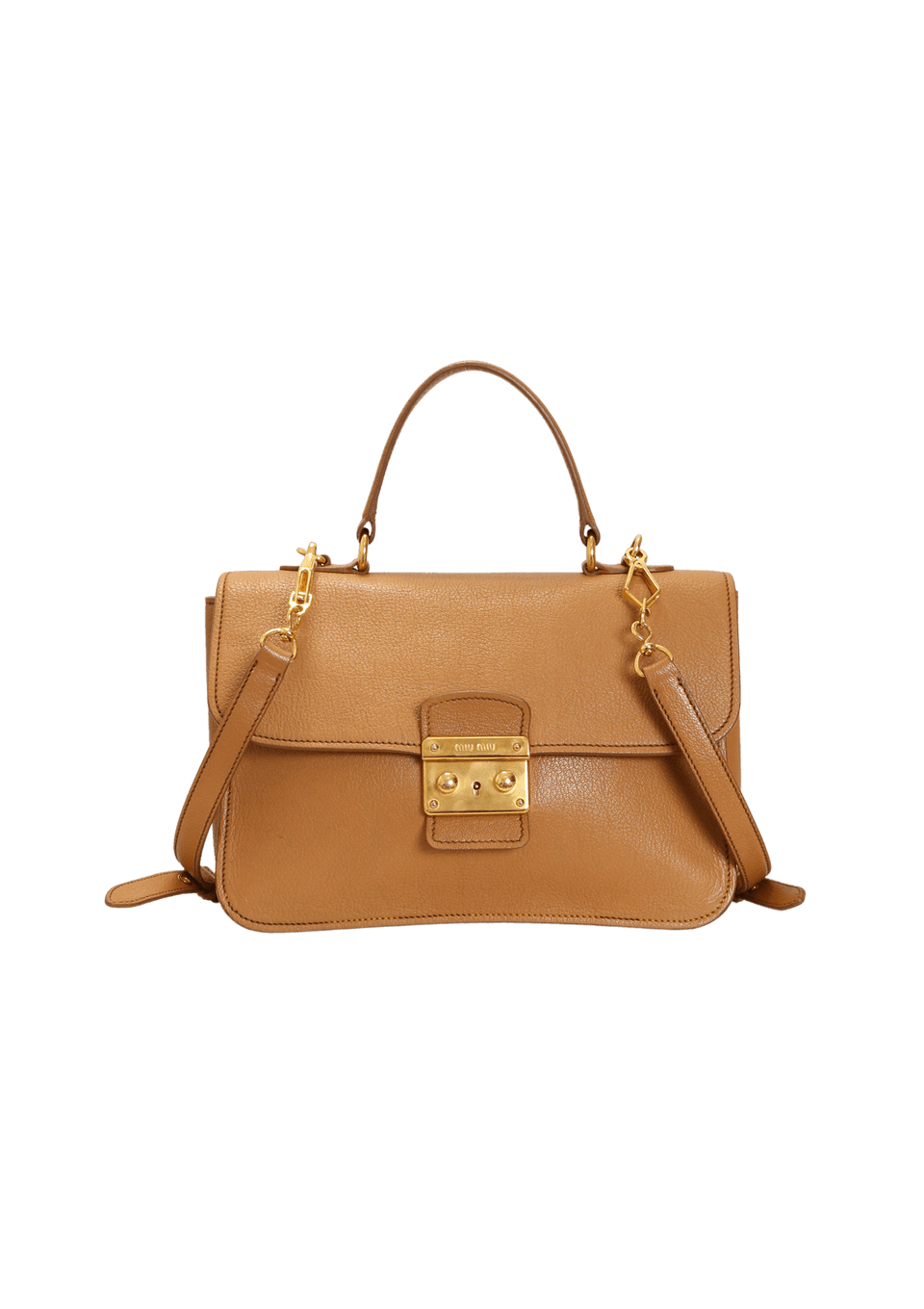 BOLSA MIU MIU MADRAS TOP HANDLE BAG CARAMELO ORIGINAL – Gringa