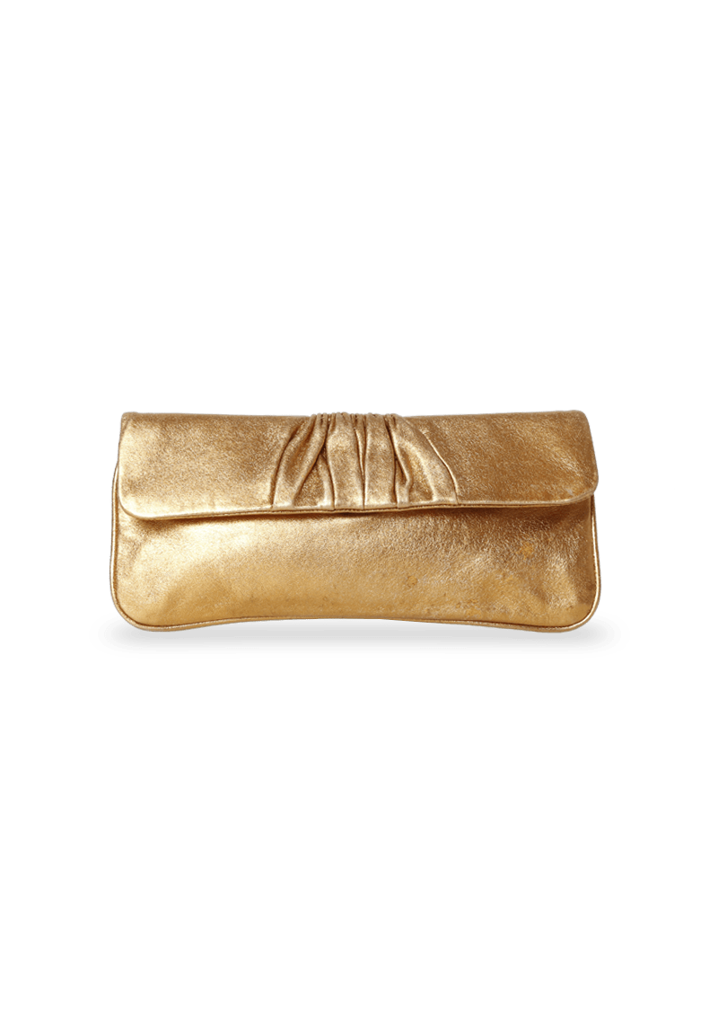 BOLSA MIU MIU METALLIC CLUTCH DOURADA – Gringa