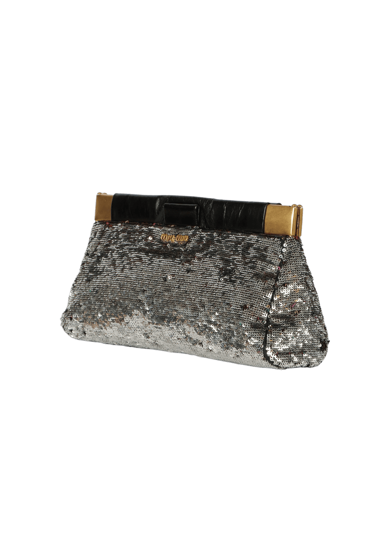 METALLIC SEQUIN CLUTCH