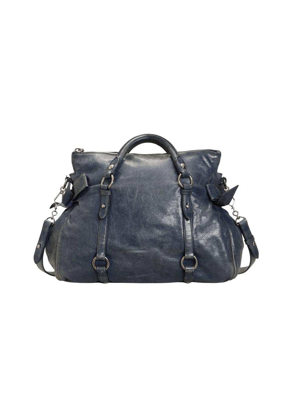 BOLSA MIU MIU VITELLO LUX BOW BAG AZUL ORIGINAL – Gringa
