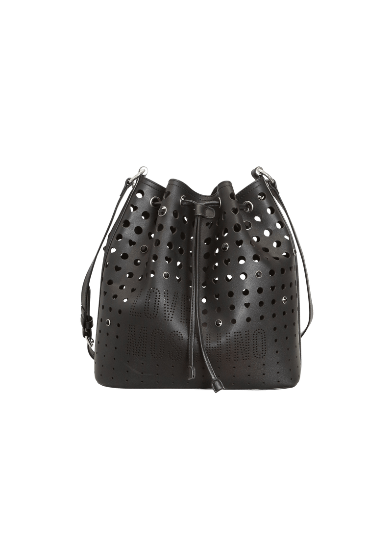 LOVE PERFORATED BUCKET BAG