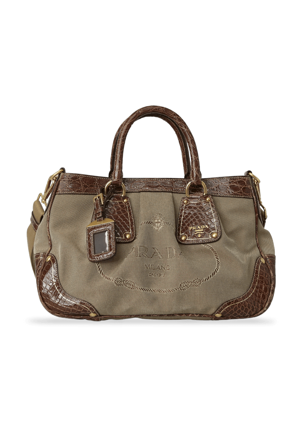 PRADAカナパジャンク BOLSA PRADA CANAPA CANVAS SHOULDER BAG MARROM – Gringa