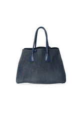 DENIM SAFFIANO DOUBLE CUIR BAG