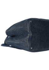 DENIM SAFFIANO DOUBLE CUIR BAG