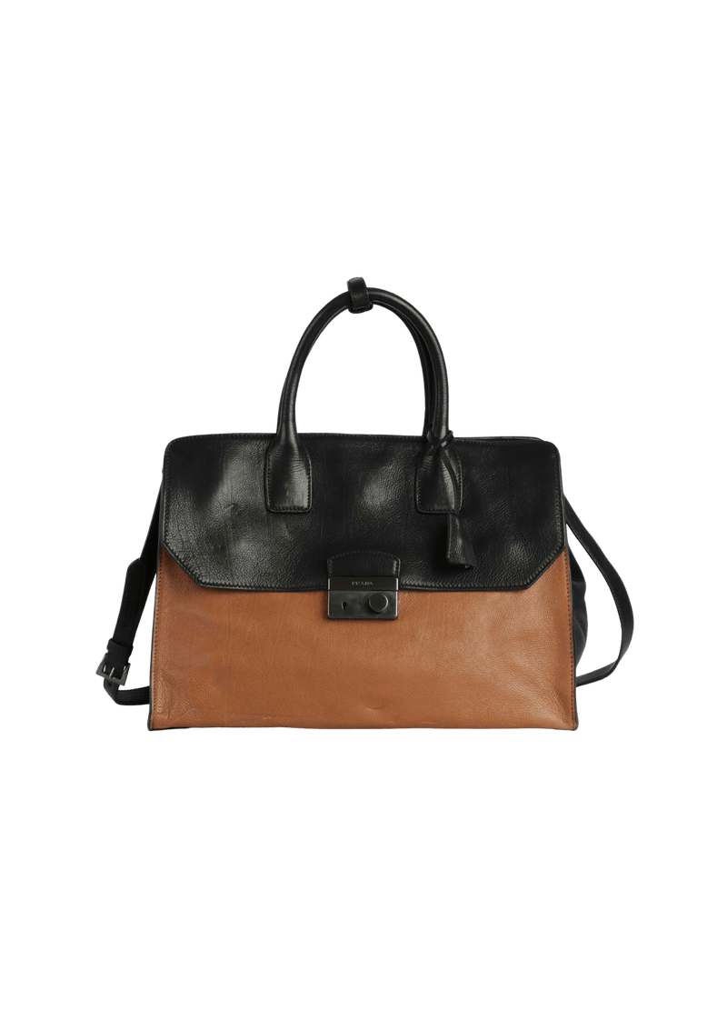 LEATHER TOP HANDLE BAG