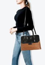 LEATHER TOP HANDLE BAG