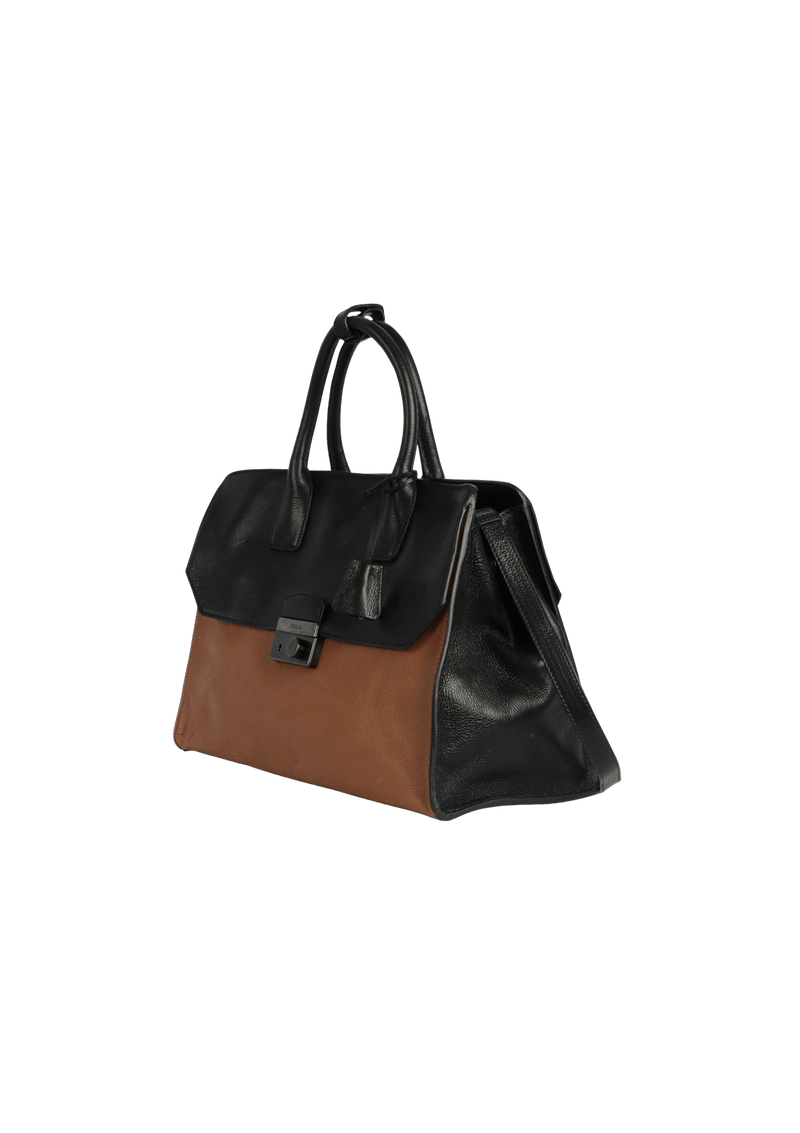 LEATHER TOP HANDLE BAG