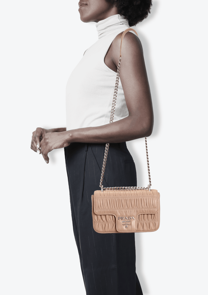 NAPPA GAUFFRE PATTINA FLAP BAG