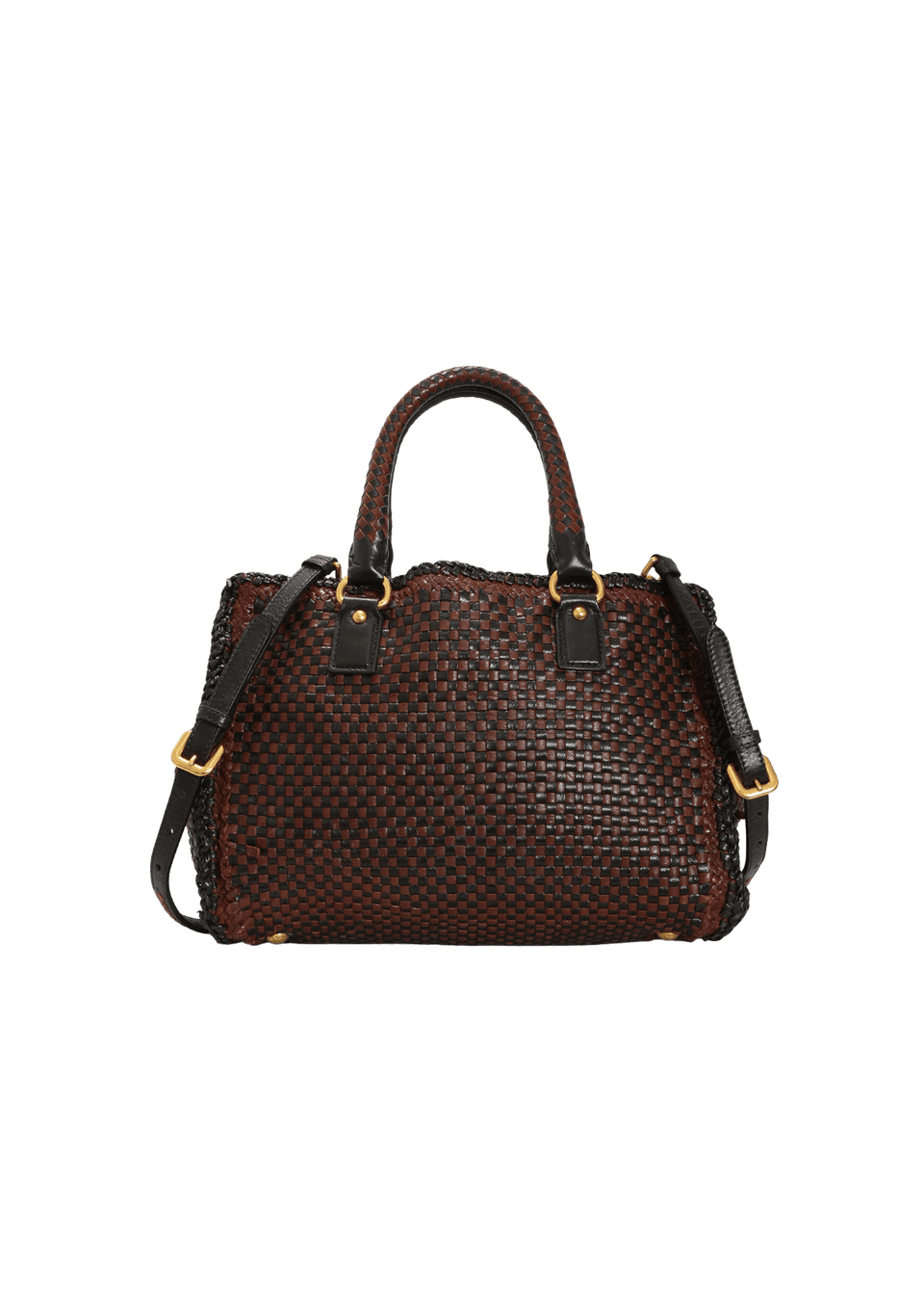 OPEN MADRAS WOVEN TOTE