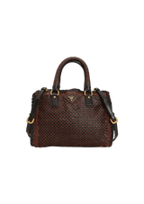 OPEN MADRAS WOVEN TOTE