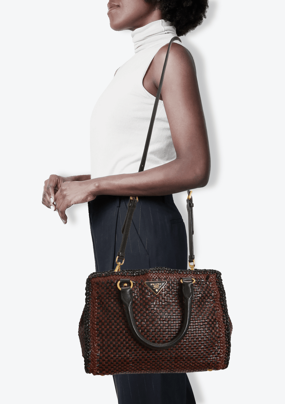 OPEN MADRAS WOVEN TOTE