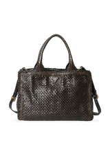 OPEN MADRAS WOVEN TOTE