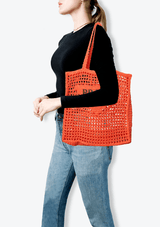 RAFFIA LOGO TOTE BAG