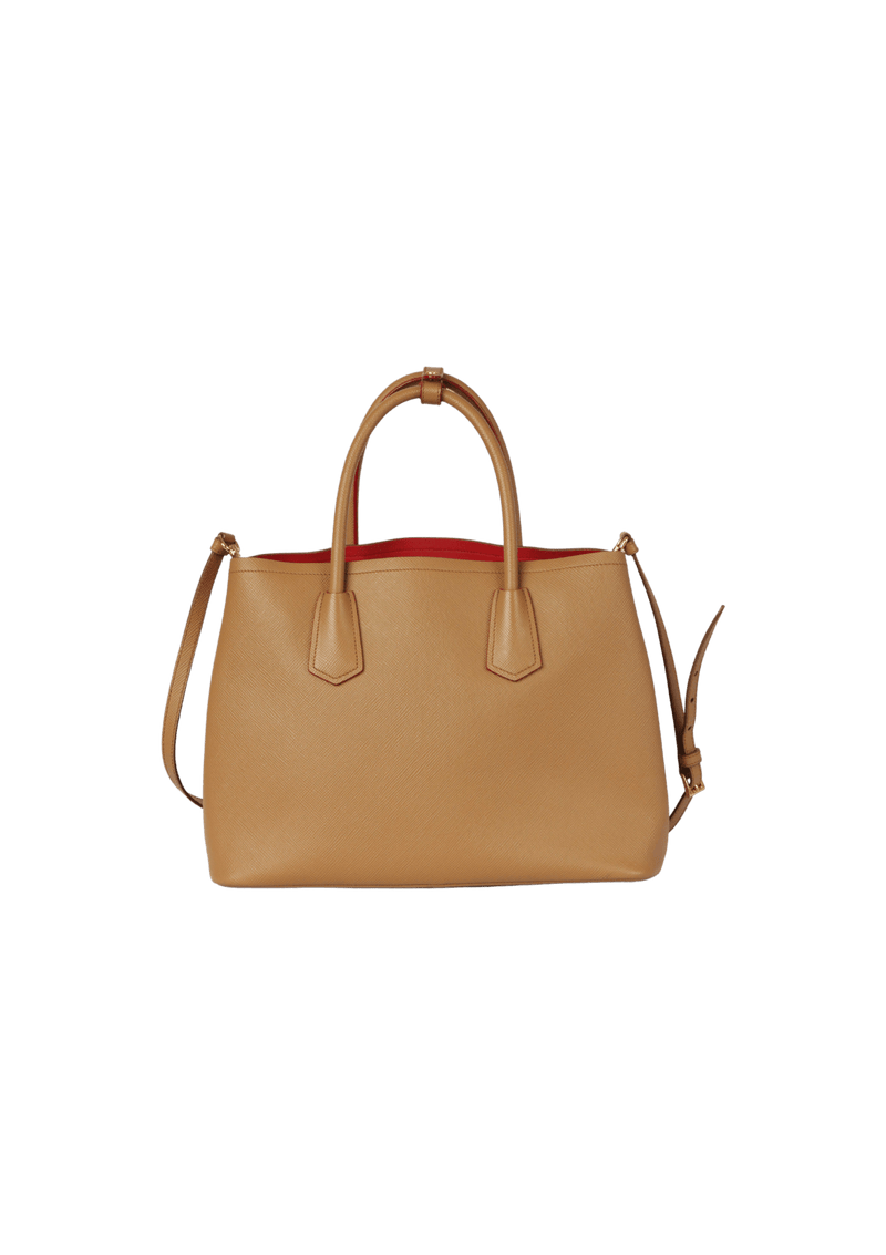 BOLSA PRADA SAFFIANO CUIR DOUBLE TOTE CARAMELO ORIGINAL – Gringa