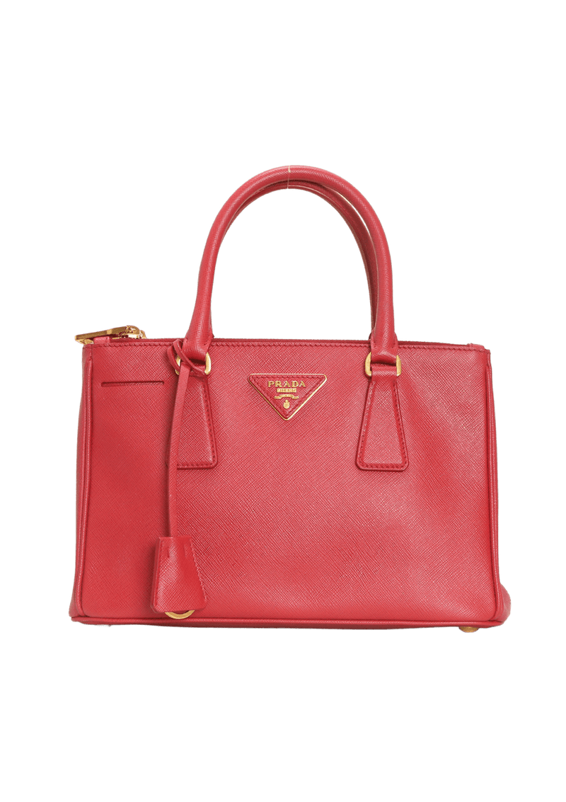 SMALL SAFFIANO LUX DOUBLE ZIP GALLERIA