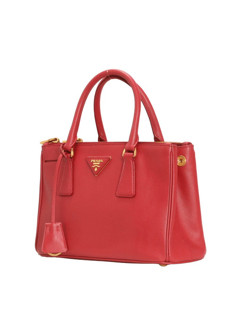 SMALL SAFFIANO LUX DOUBLE ZIP GALLERIA