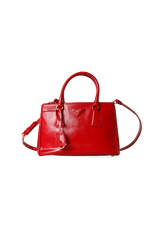 SMALL SAFFIANO LUX DOUBLE ZIP GALLERIA SATCHEL