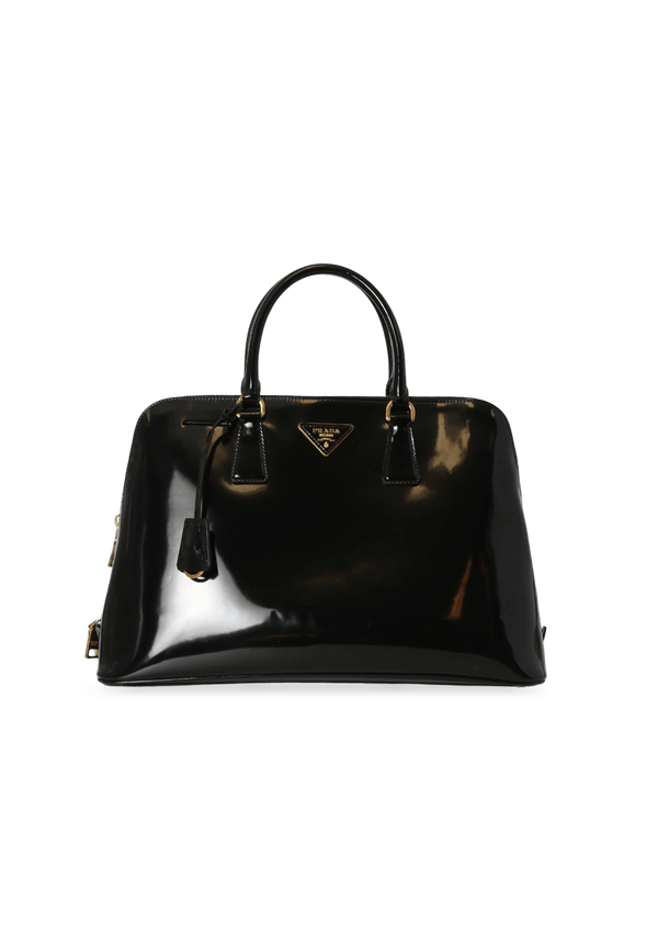 BOLSA PRADA PATTINA GLACE CALF FLAP CHAIN BAG PRETO ORIGINAL – Gringa