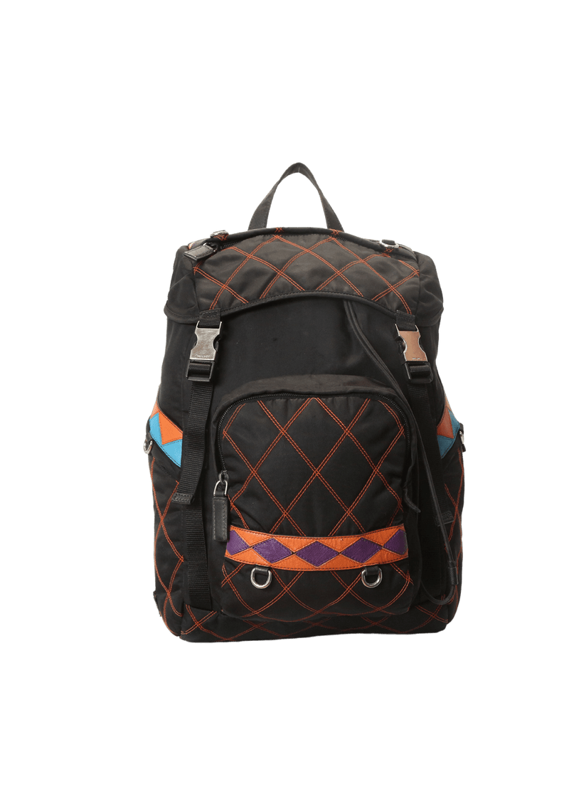 TESSUTO IMPUNTURATO DOUBLE BUCKLE BACKPACK