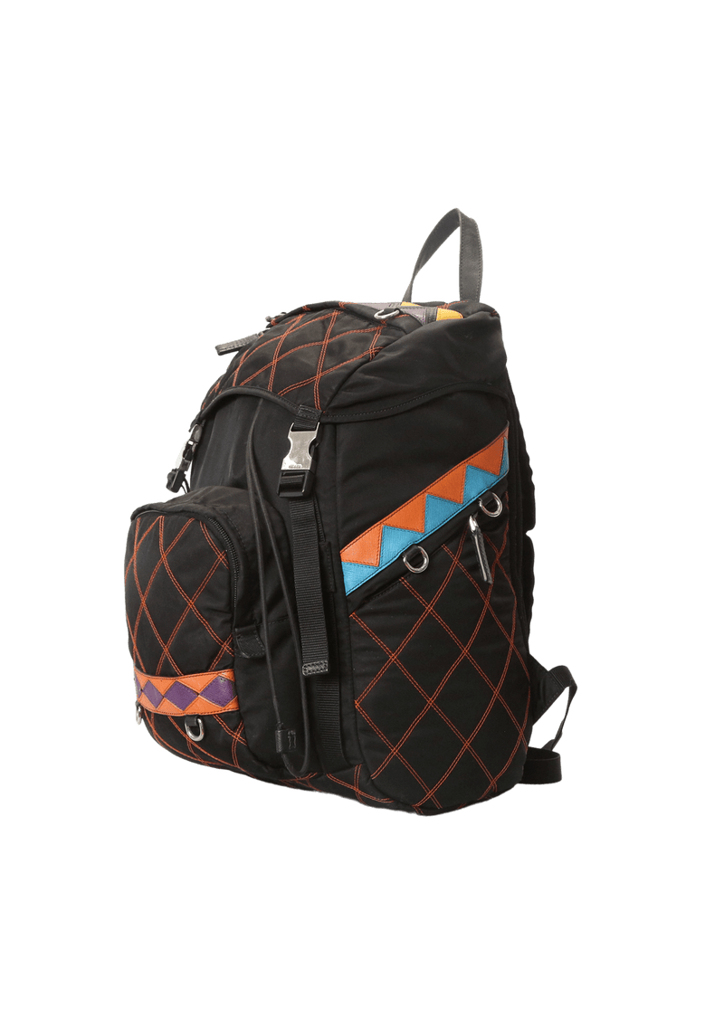 TESSUTO IMPUNTURATO DOUBLE BUCKLE BACKPACK