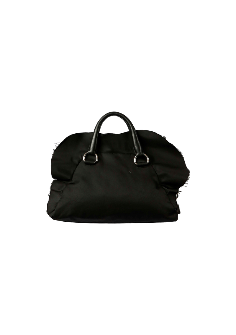 Prada Black Tessuto Ruffle Trim Bowler Bag Prada