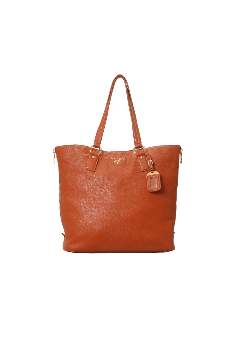 VITELLO DAINO ZIP SHOPPER TOTE