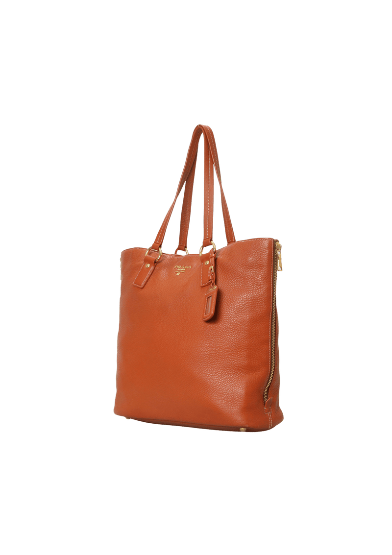 VITELLO DAINO ZIP SHOPPER TOTE