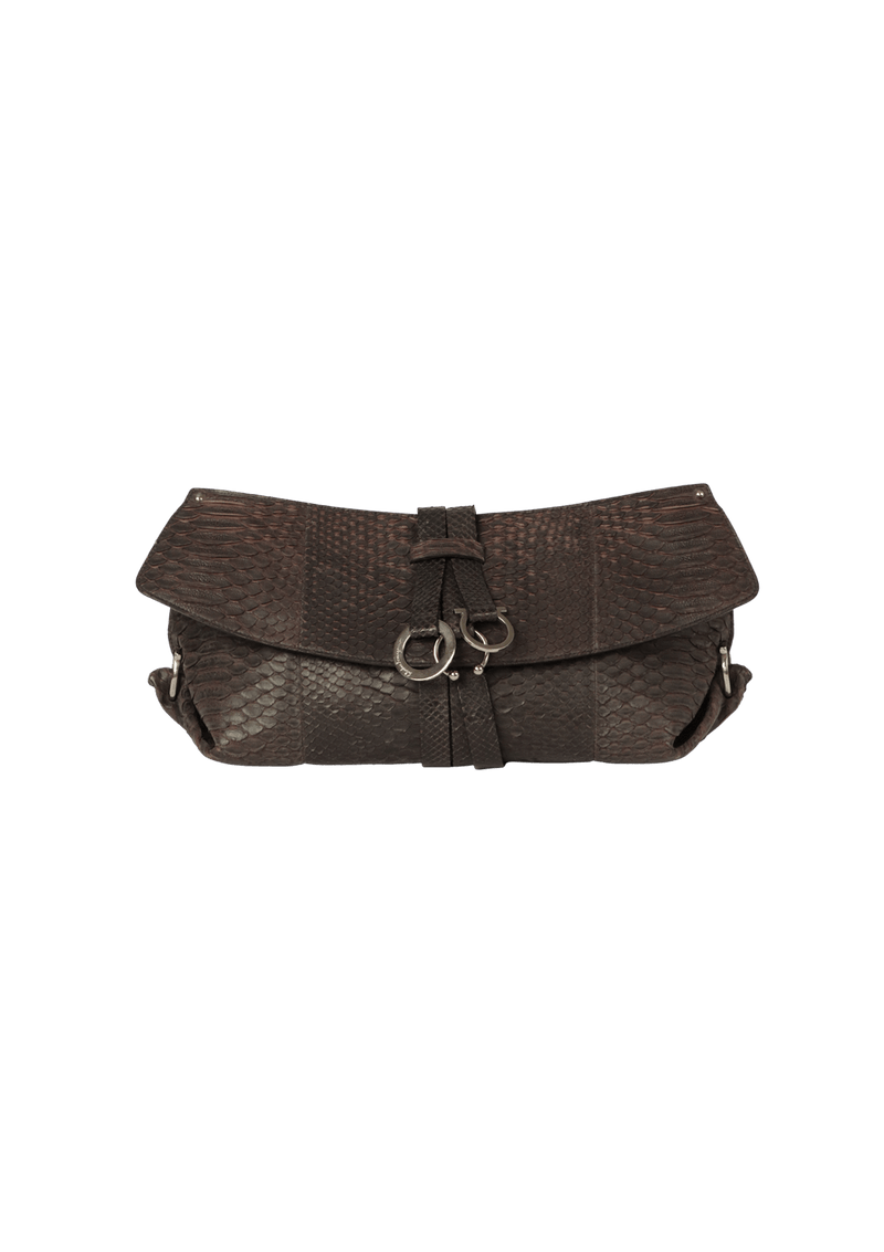 LEATHER GANCINI CLUTCH