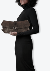 LEATHER GANCINI CLUTCH