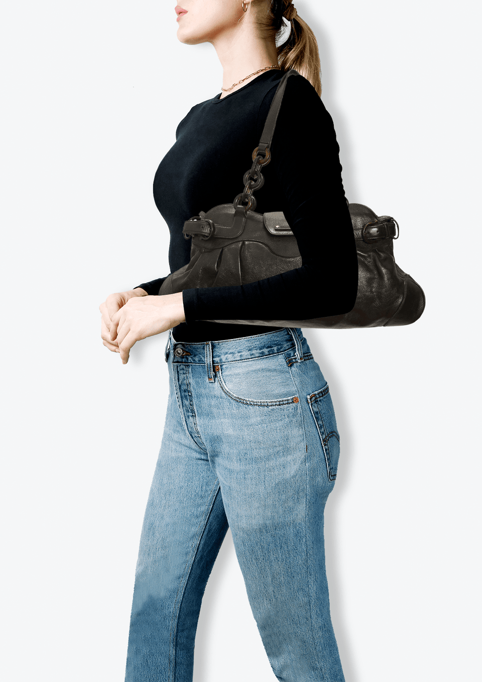 BOLSA SALVATORE FERRAGAMO MEDIUM MARISA BAG PRETO ORIGINAL