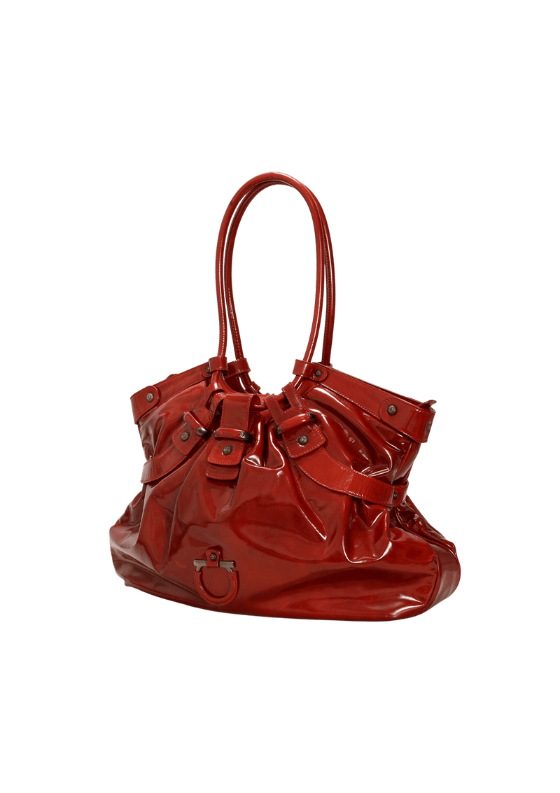 PATENT LEATHER SHOULDER BAG