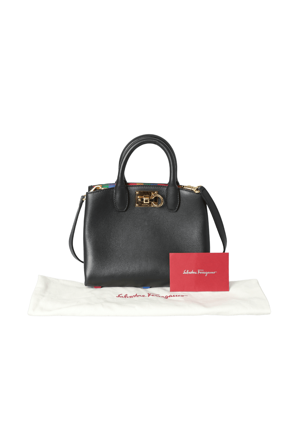 Bolsa Salvatore Ferragamo Studio Leather Bag Preta – Gringa Bolsa Salvatore Ferragamo Studio Leather Bag Preta – Gringa